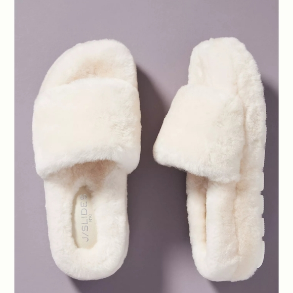 Anthropologie | Shoes | Jslides Bryce Shearling Slippers Creamnatural |  Poshmark